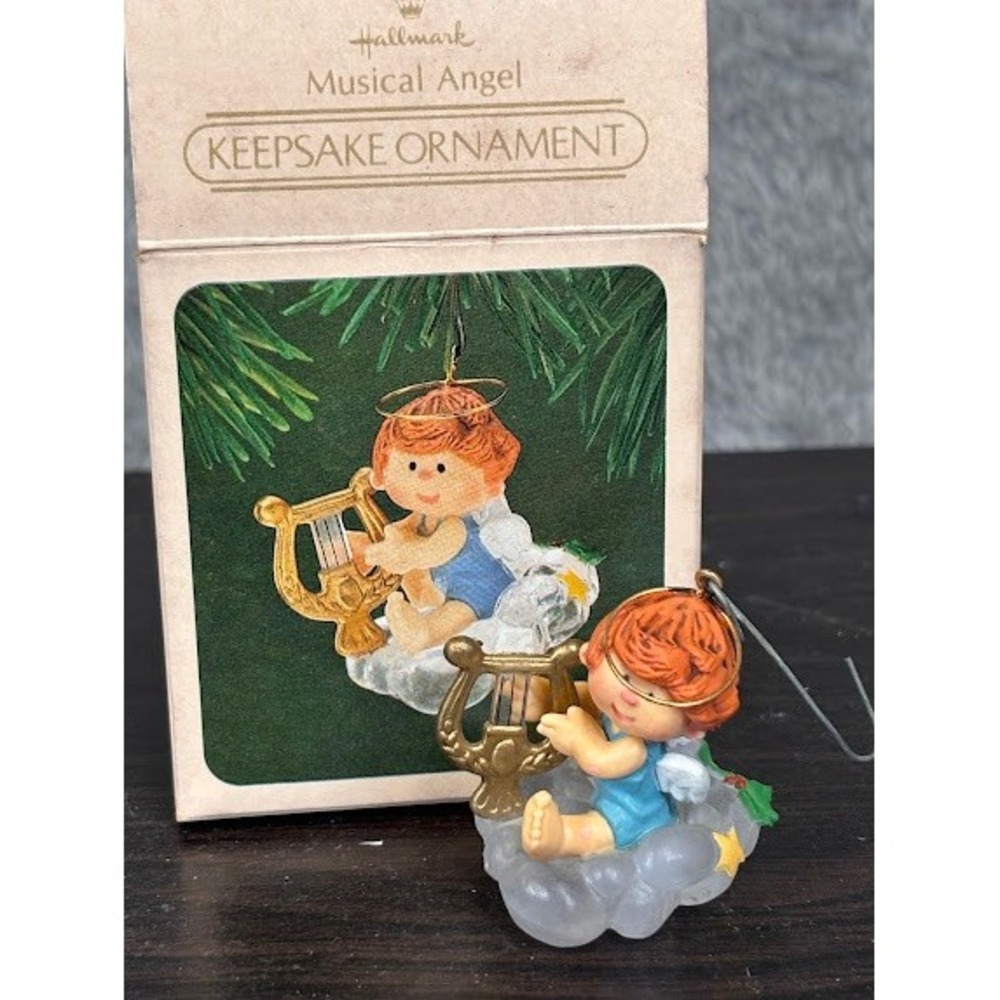 Vintage Hallmark Keepsake Ornament Lot 3 1980s Rainbow Musical Angels Cherubs - Picture 8 of 9